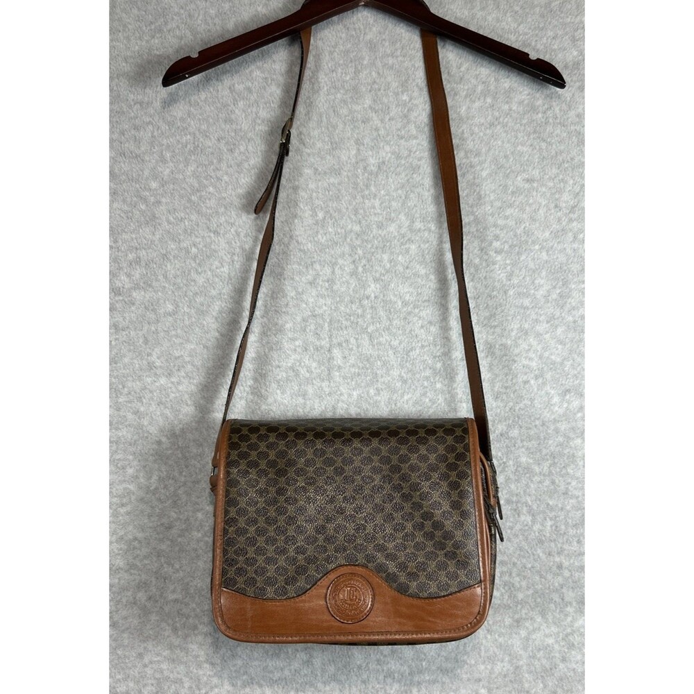 E Collection Brown Faux Leather Adjustable Strap Crossbody Handbag Medium Purse